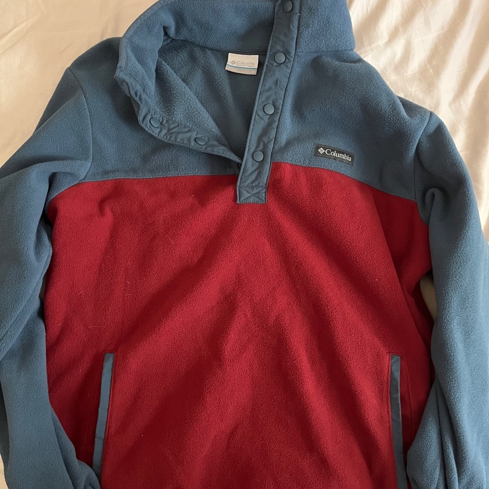 Columbia men’s small snap fleece pullover sweater like new